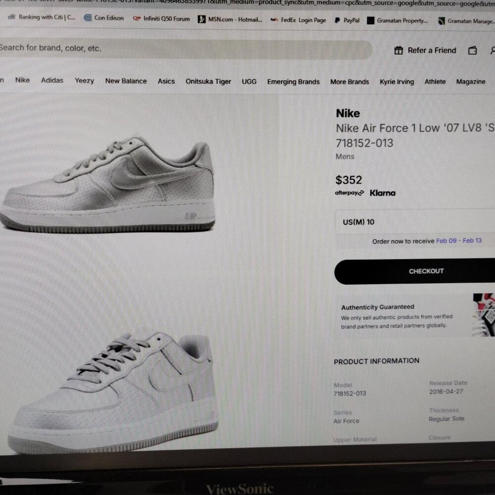 Nike - Air Force 1 Low ‘07 LV8 - Metallic Silver - Size 10 - Picture 11 of 12